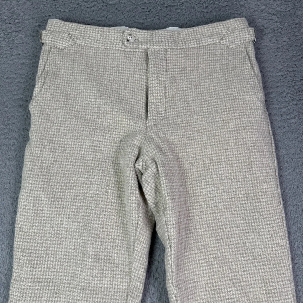SuitSupply Dress Pants Mens 48 (30x29) Houndstooth Flannel Soho SA Wool Cashmere